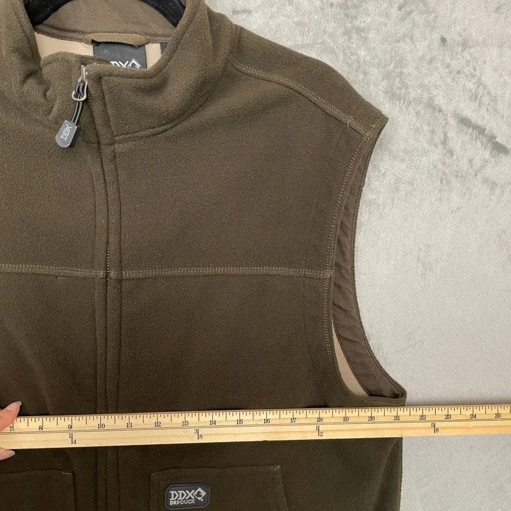 Dri Duck Fleece Workwear Utility Zip Vest Medium Olive Green Rugged Outdoors‎